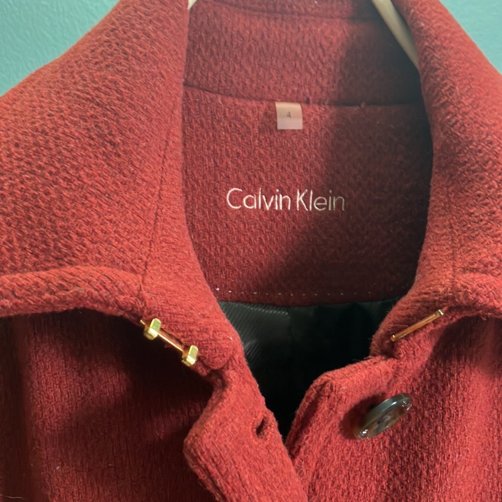 Calvin Klein coat, pre owned, red color - Picture 2 of 4